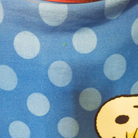 Peanuts Snoopy & Friends Fleece Throw Blanket 44x59 Blue With Polka Dots - Picture 3 of 7